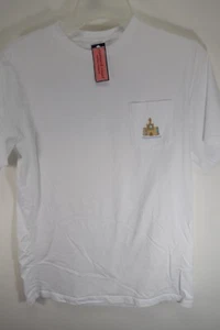 Vineyard Vines Kids White Sand Castle Whale Long Sleeve Pocket Tee Size 18 - Picture 1 of 6