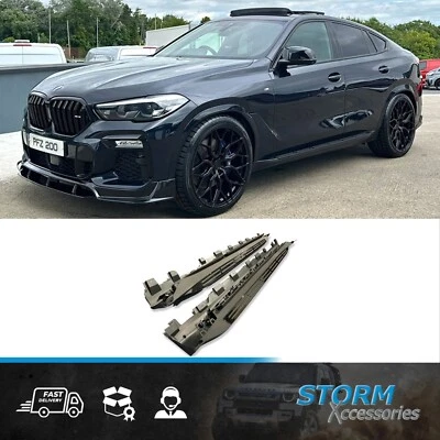 OE STYLE RUNNING BOARDS - SIDE STEP - PAIR - IN BLACK FOR BMW X6 G06 2020 ONWARD - Image 1 of 4