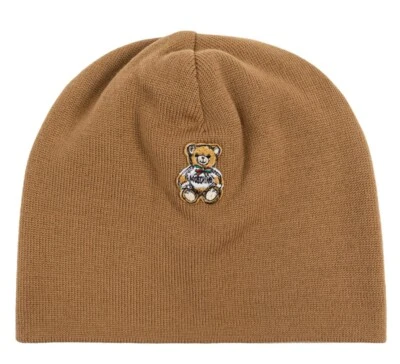 MOSCHINO TEDDY BEAR LOGO BEANIE BERRETTO CAPPELLO MADE IN ITALY A360270000085 - Immagine 1 di 4
