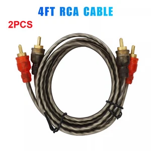 2X Cinch Kabel 2 Kanal verdrillt Audio Verstärker Stereo Auto abgeschirmte Verbindung 4 Fuß - Bild 1 von 8