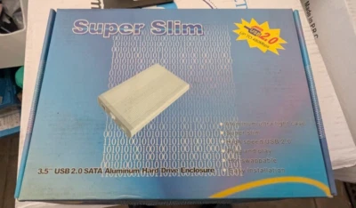 3.5-In USB 2.0 IDE SATA Aluminum Hard Disk Drive External Enclosure Case NEW - Image 1 of 4