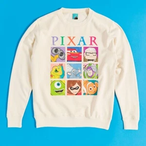 Offizieller Disney Pixar Retro Gitter Creme Pullover: S, M, L, XL, XS - Bild 1 von 2