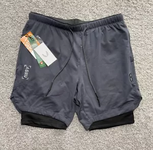 ASRV Sportswear Mens half liner legging running compression Shorts gray SzS 0202 - Picture 1 of 8