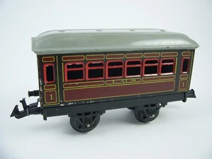 Vintage Bing Werke (BW) 4 Wheel 1st Class Coach LMS Crimson, O Gauge - Picture 1 of 6