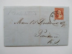 New York: NYC 1851 11/05 #10 Folded Letter Cover to Providence, Rhode Island - Picture 1 of 4