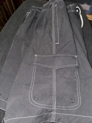 St Johns Bay Mens Dark Charcoal Board Swim Shorts Trunks XXL New With Tags - Image 1 of 4