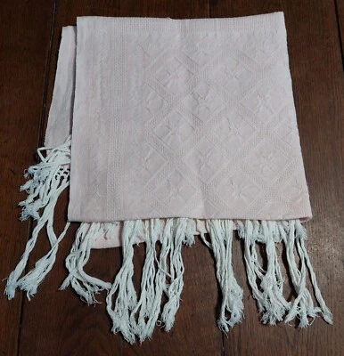 Drap de bain drap de hammam vintage coton nid d'abeille rose - Photo 1/4