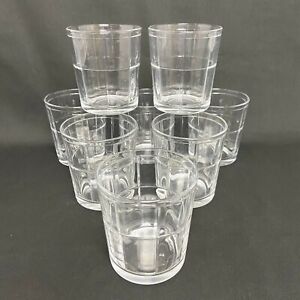 Set of 8 VINTAGE Pasabahce Artisan Juice Glasses 10 oz. Barrel Pattern TURKEY