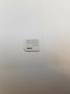 Sprint Boost Virgin Mobile Nano Sim Card ICCID 01.04 Samsung J7 J700P Simcards - Image 1 of 2