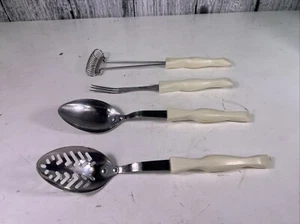 Juego de utensilios Cutco Pearl White cuchara tenedor cucharón batidor 1713 1712 1726 EE. UU. - Imagen 1 de 9