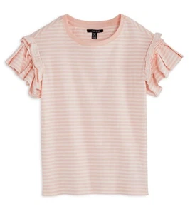 Joe's Jeans Girls' Renn Cotton Blend Ruffled Sleeve Tee Little & Big Kid New - Picture 1 of 4