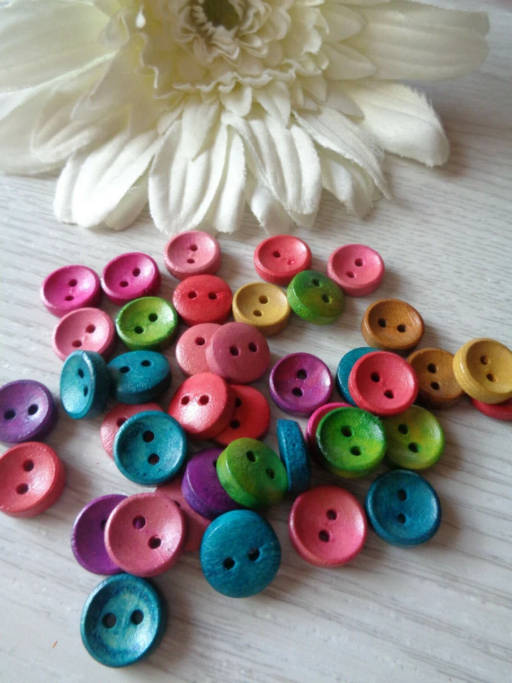 20 Holzknöpfe Bunt MIX 15mm - Bild 1 von 1