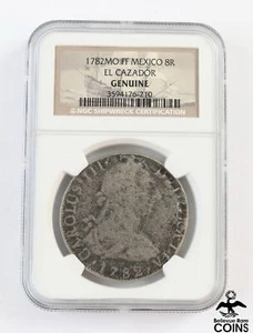 1782 Mexico FF 8 Reales Silver Coin El Cazador NGC Shipwreck Cert. Genuine - Picture 1 of 4