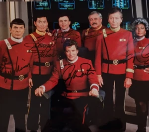 Foto brillante firmada por Star Trek Final Frontier 2001 Shatner Takei Nimoy Nickols - Imagen 1 de 6