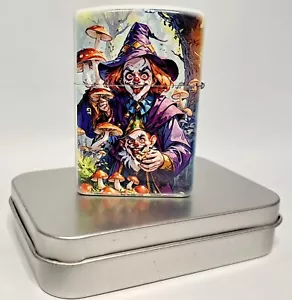 FUEL LIGHTER WITH TIN DISPLAY BOX - EVIL CREEPY STONED CLOWNS - ONE OF A KIND - Picture 1 of 5