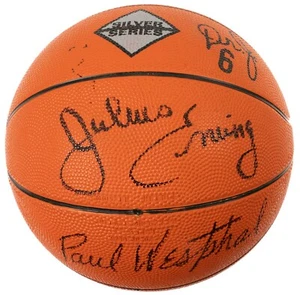 Oscar Robertson Dr. J All Star Game Highest Scoring Ave Signed Basketball PSA - Picture 1 of 6
