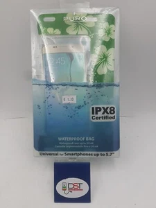CUSTODIA IMPERMEABILE ORIGINALE PURO, PER SMARTPHONE 5,7" IPX8 - 20MT, VERDE - Foto 1 di 3