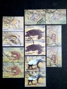 Malaysia 1979 Animals Loose Set Up To $10 Block Of 2 - 12v Used - Picture 1 of 2