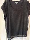 Limited Size 16 Black T Shirt Round Neck Lace Effect