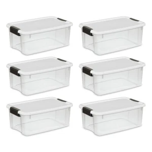 Sterilite 19849806 18 Quart 17 Liter Ultra Latch Box, Storage Container 6-Pack - Picture 1 of 4