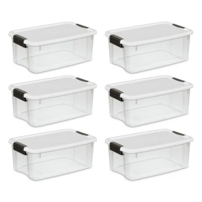 Sterilite 19849806 18 Quart 17 Liter Ultra Latch Box, Storage Container 6-Pack - Image 1 of 4