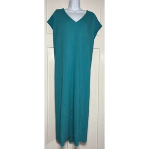 Vestido J. Jill Wearever Jersey Elíptico Línea A Libélula XL Verde azulado - Imagen 1 de 10