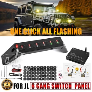 RGB 6Gang Grab Handle Switch Panel Wireless For Jeep Wrangler JL 18-23 Gladiator - Picture 1 of 11