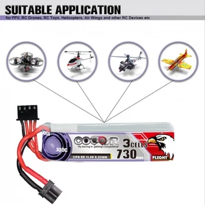 CODDAR 730MAH 3S LiHV 11.4V 100C With XT30 Plug Toothpick Drone RC Toy - Picture 1 of 6