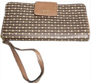 "FOSSIL" CLUTCH MULTI BRAUN FALTBARE GELDBÖRSE - Bild 1 von 1