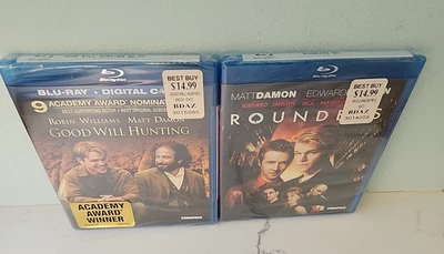 2 × Matt Damon--Good Will Hunting (Blu-ray, 1997) & Rounders (Blu-ray, 1998) NIP - Image 1 of 4