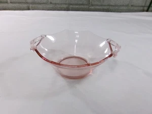 Ciotola in vetro Molly esagonale rosa depressione vintage con manici - Foto 1 di 10