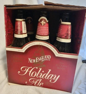 Empty 6 Pack Bottles New England Brewing Co Holiday Ale Norwalk Beer Bottles '91 - Picture 1 of 6