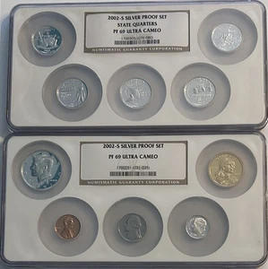 2002-S Silver Proof Set NGC Cert PF 69 UC - State Quarters - Picture 1 of 5
