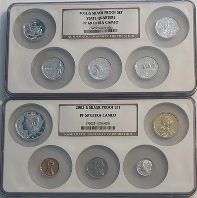 2002-S Silver Proof Set NGC Cert PF 69 UC - State Quarters - Image 1 of 4