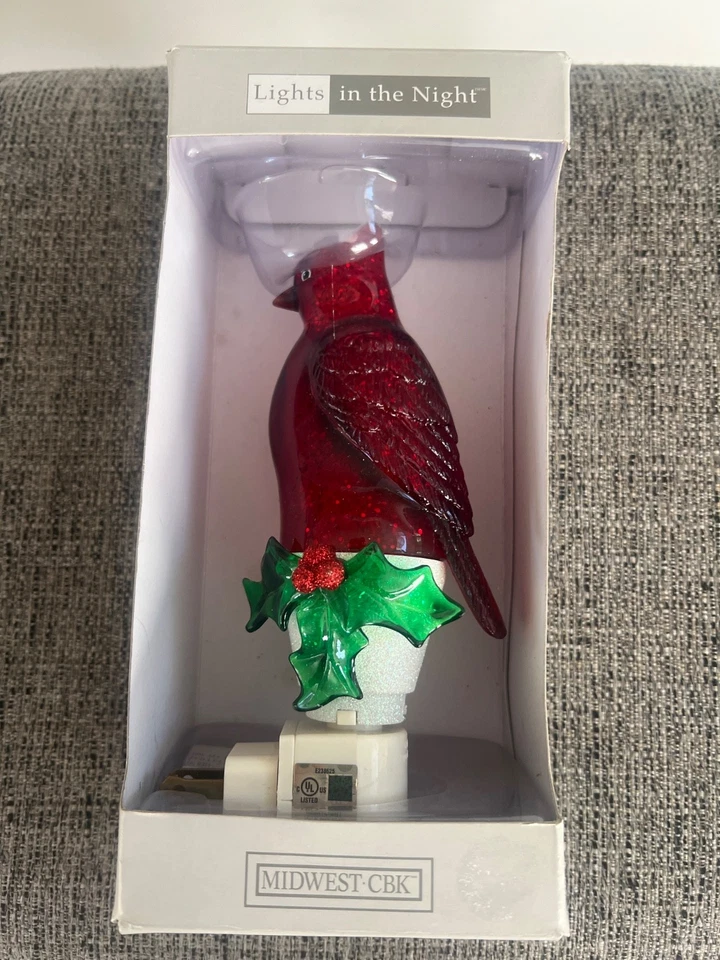 Bombilla de luz nocturna Red Cardinal Bird enchufe giratorio de 360 grados nueva Foto 1 de 1