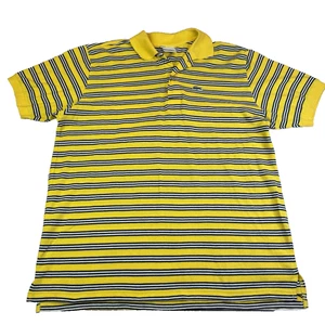 Polo uomo Lacoste gialla a righe manica corta taglia 6 L/XL cotone Y2K - Foto 1 di 7