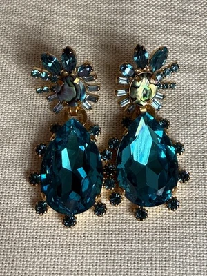 Pendientes Elizabeth Cole Gota Cristal Azul Nuevos Foto 1 de 4