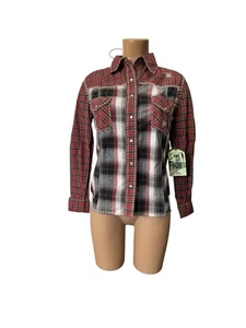 Camicia da donna western The Ranch Wear vintage marca ribelle perla a scatto taglia M • Nuova - Foto 1 di 8