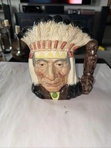 Vintage 1966 Royal Daulton NORTH AMERICAN INDIAN CHARACTER JUG D6614 7.5" - Picture 1 of 6