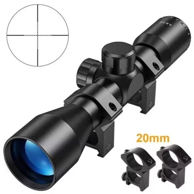 Hunting 4X32 Compact Scope Riflescope Mil-dot Crosshair Reticle Optic Sight - Image 1 of 4