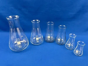 Pistón Erlenmeyer cuello ancho borde de reborde 1000 mL - 50 mL vidrio de laboratorio accesorios de laboratorio - Imagen 1 de 7
