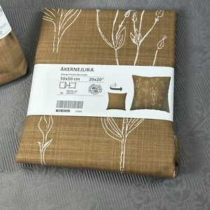IKEA AKERNEJLIKA One 20x20in Brown Floral Cushion Cover 805.701.76 - Picture 1 of 8