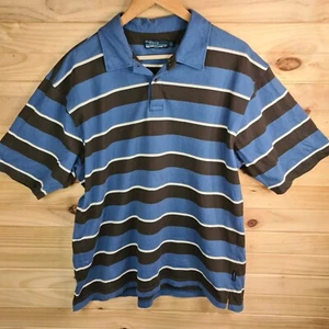 Glow Weave Sport  Y2K  Striped Polo Shirt Men's Size XL - Bild 1 von 7