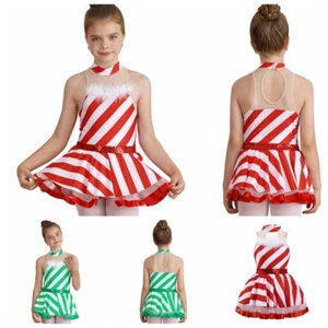 Kids Girls Dancewear Tutu Skirted Costume Party Leotard Masquerade Dress Elf - Picture 1 of 36
