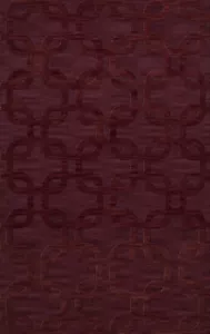 Red Transitional Hand Hooked Rectangles Rounded Squares Area Rug Geometric DV7 - Picture 1 of 35