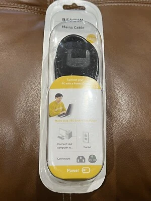 Belkin Mains Cable 1.8m Kettle End -3-Pin Plug - IEC Socket - AC Power - New - Image 1 of 4