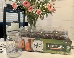 Case of 16oz Pint Canning Jar 12 Regular Mouth Ball Mason Jar with Lids & Bands - Picture 1 of 4