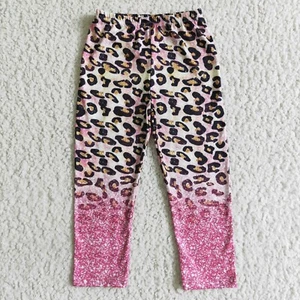 Leggings bambina rosa leopardato glitter - Foto 1 di 1