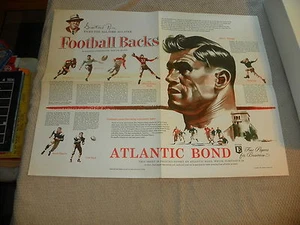 1953 Atlantic Bond 17" x 22" poster of Football Running Backs (Thorpe, Nevers, e - Picture 1 of 1