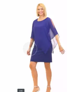 S.L. Fashions Women's Short Chiffon Beaded Capelet Dress (Petite and Regular) - Picture 1 of 5
